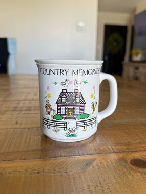 Vintage Country Memories Goose Mug With Lid